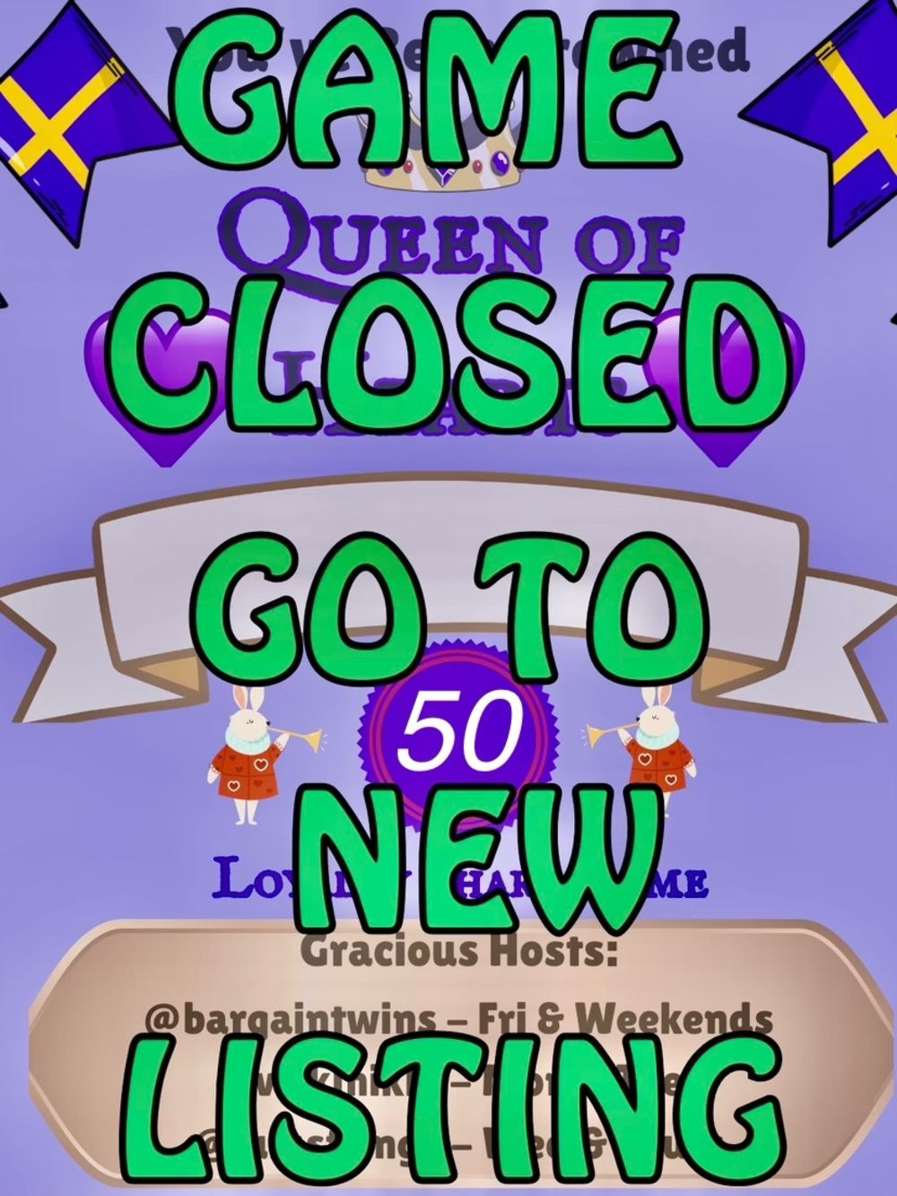 THE WEEKEND IS UP
OVER ON GAME 51 💜
PLEASE SHARE THERE & 
STAY LOYAL, ROYALS!